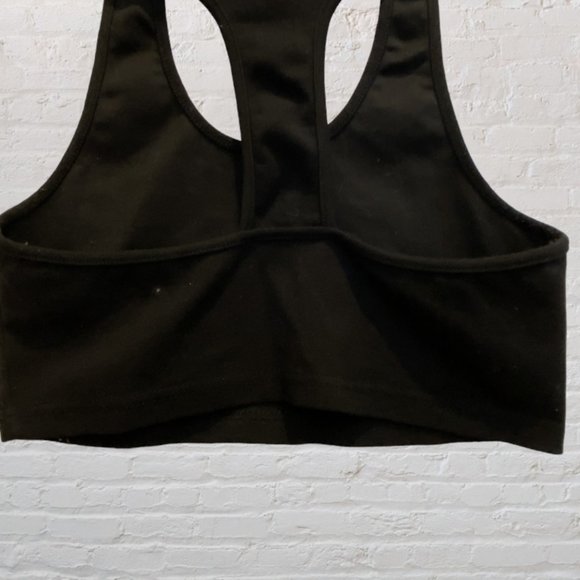 ANCHOR BLUE -- Black Activewear: Cropped Racer-Back Gym Tank Top *WO - Picture 6 of 8